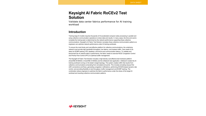 Keysight AI Fabric RoCEv2 Test Solution